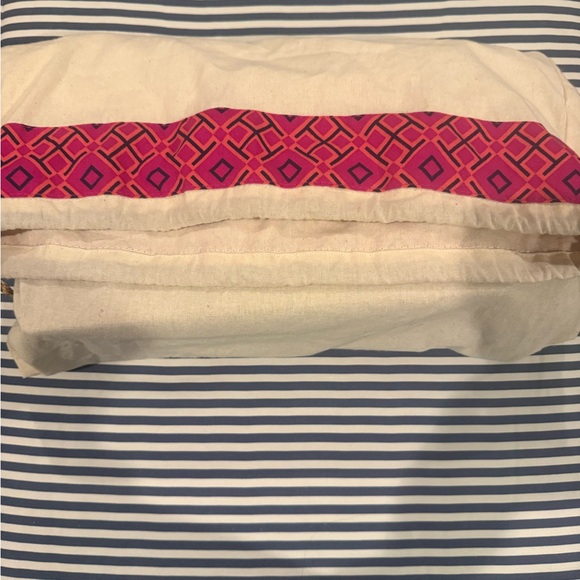 EUC Tory Burch Gold, Tan and Blue Color Block Shoulder Bag with braided strap - Picture 8 of 9